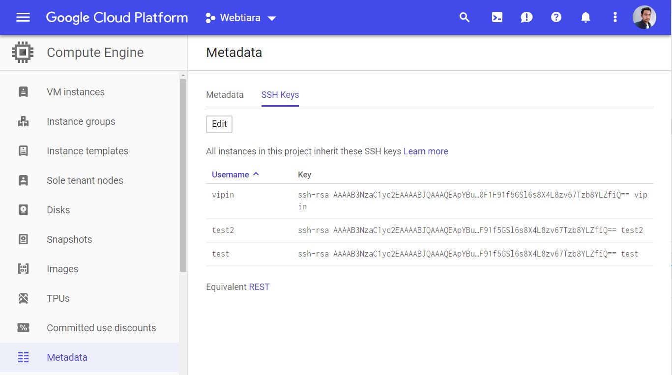 Add SSH Keys on Google Cloud