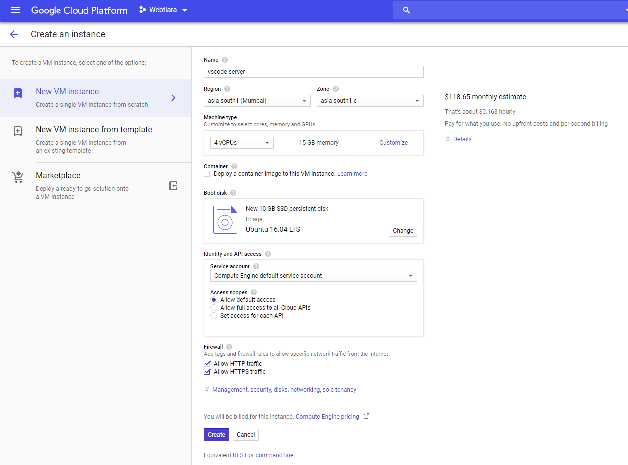 Creating VM for Visual Code Editor
