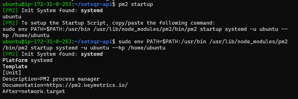 pm2 startup command