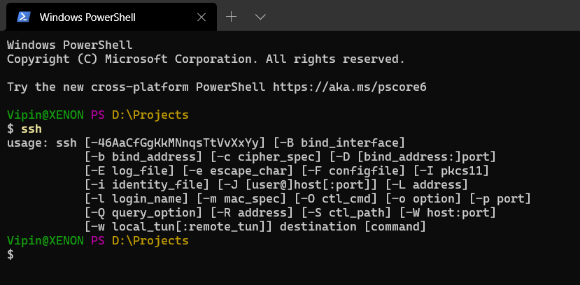 Verifying ssh installation